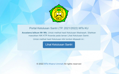 MTs Khairul Ummah | Pengumuman Kelulusan Santri TA. 2021/2022